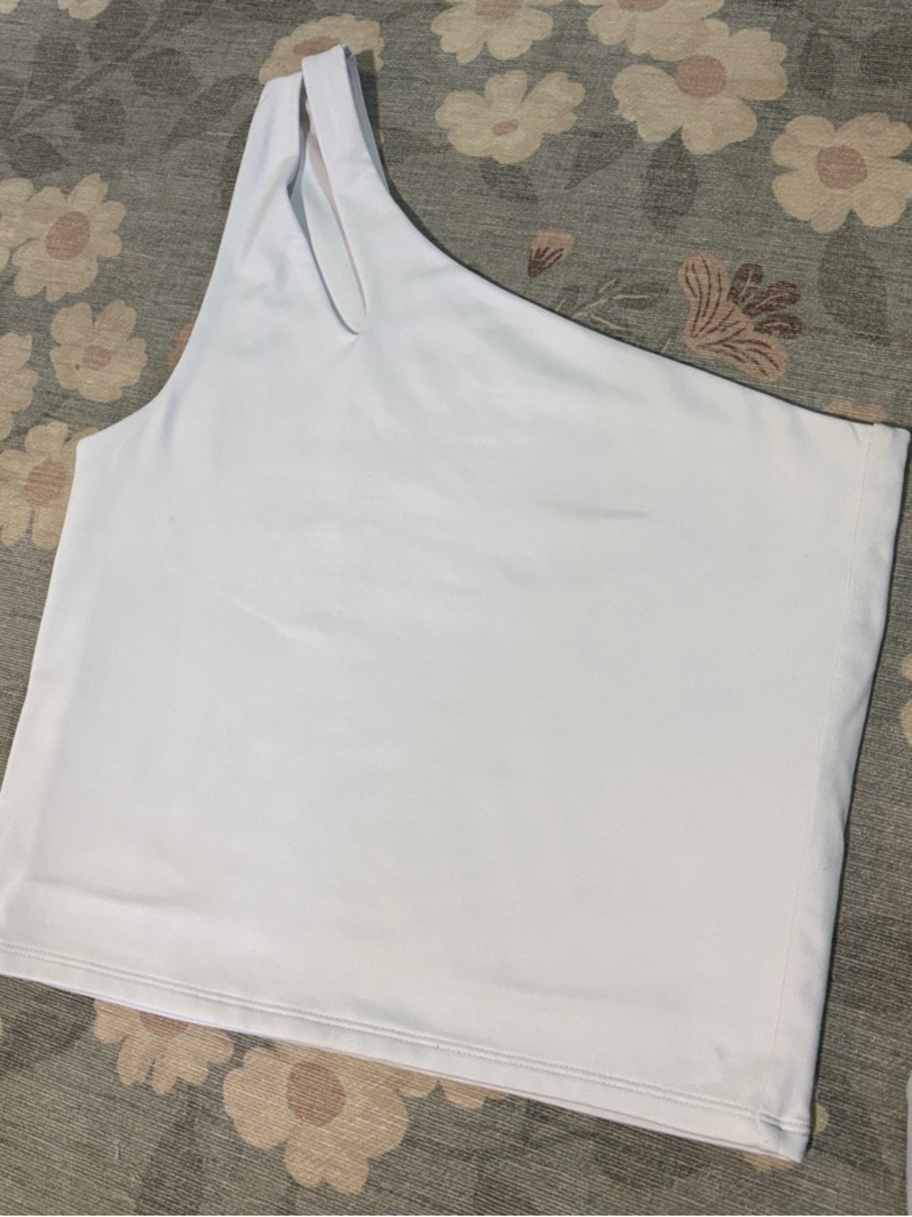 Abercrombie & Fitch White One-Shoulder Tank Top